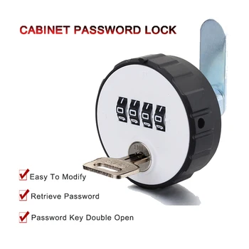 

Cardoria 4 Digit Key Double Open Code Lock 4 Chiffres Mechanical Door Cylinder Lock For File Cabinet Drawer Lock Cam Locker