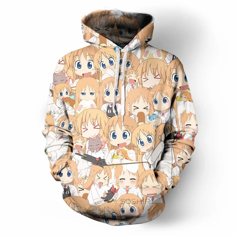

SOSHIRL Kawaii Girls Anime Hoodies Hipster Funny Cool Cosplay Hoody Unisex Daily Hakase Pullovers Tops Harajuku Orange Hoodie