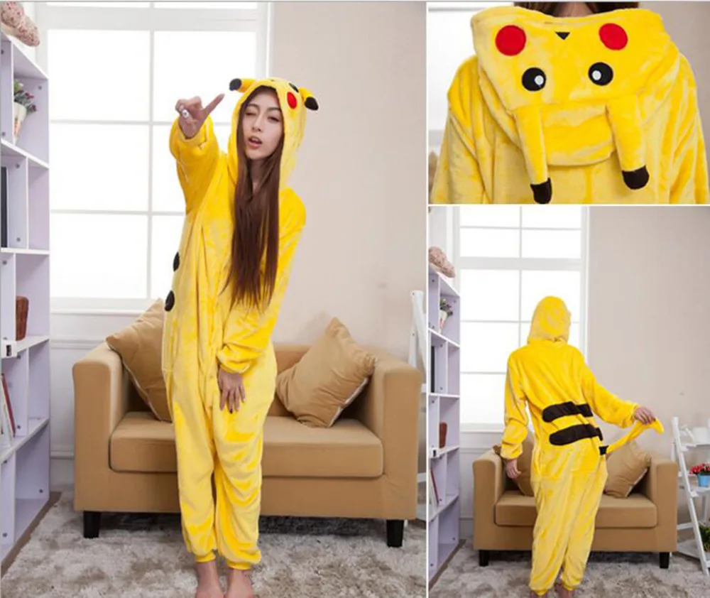 

Pokemon Go Pajamas Cosplay Costumes Pikachu Onesie For Unisex Dance Fancy Pajamas Halloween Party Gift Adult Kids Size