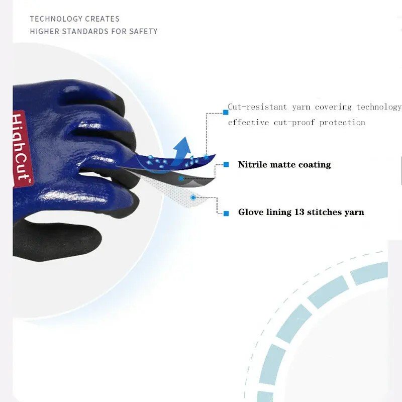 Защитные перчатки нитриловые резиновые износостойкие перчатки водонепроницаемые рабочие перчатки