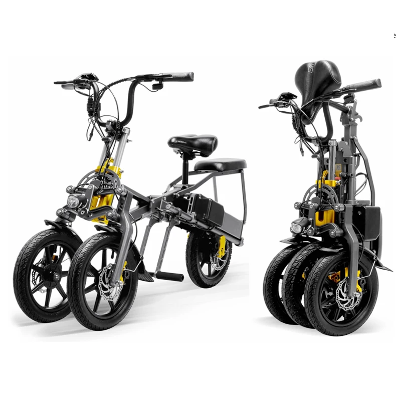 3 Wiel Elektrische Fiets E Fiets Scooter Een Sleutel Vouwen 14 Inch Band  Aluminium Frame Lithium Batterij Speciale Ontwerp|Electric Bicycle| -  AliExpress
