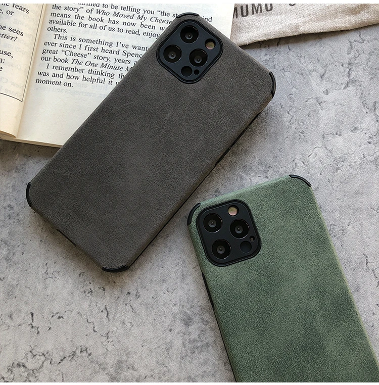 M3C Lambskin Leather Phone Case For iPhone 13 12 11 Pro Max Mini XR XS X 8 7 Plus SE 2020 Soft Silicone Shockproof Back Cover magsafe portable charger