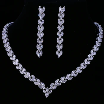 

Original EMMAYA EXQUISITE CUBIC ZIRCONIA WEDDING PARTY JEWELRY SET GOLD COLOR HIGH QUALITY CZ BRIDAL NECKLACE EARRING