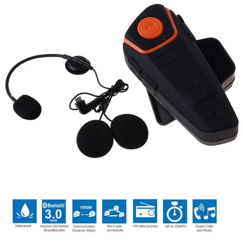 Bluetooth для мотоцикла Шлемы гарнитуры Беспроводной домофон BT S2 переносного приемо