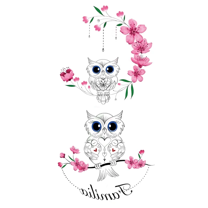 Cute owl outline tattoo