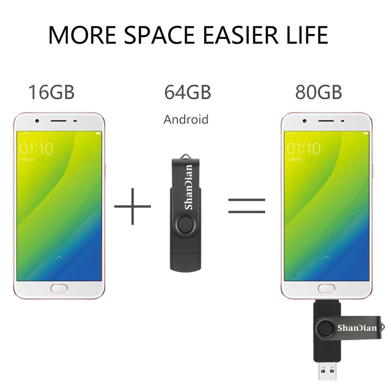 SHANDIAN USB флэш-накопитель OTG высокоскоростной накопитель 64 ГБ 32 ГБ 16 ГБ 8 ГБ 4 ГБ внешний накопитель двойное применение микро USB накопитель