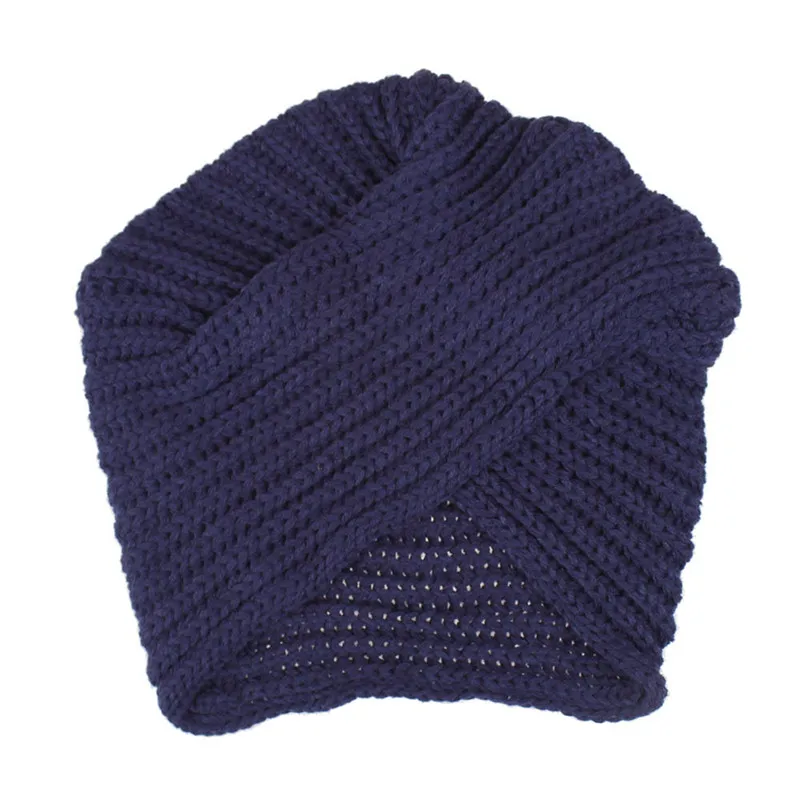 3 Navy Blue RuoShui зимняя имитация кашемировой головной убор ручной работы теплая вязаная шапка Модная женская кепка с полосами 'повязка на голову женские аксессуары для волос - Цвет: 3 Navy Blue