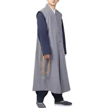 Одежда унисекс наивысшего качества зеленый/красный хлопок буддизм халат Шаолинь монах платье дзен медитация жилет кунг-фу костюмы Будда одежда