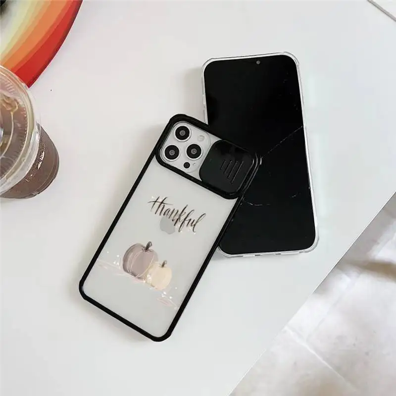 autumn happy pumpkins Phone Case For iPhone 12 11 8 7 se 2020 mini pro X XS XR MAX Plus Transparent Camera Protection Cover | Мобильные
