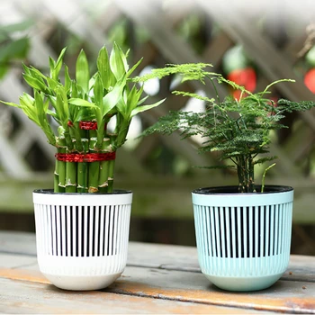 

Self-Watering Flower Pot Plastic Flower Pot Succulent Flowerpot Modern Decorative Planter Pot Home Office Desk Decoration