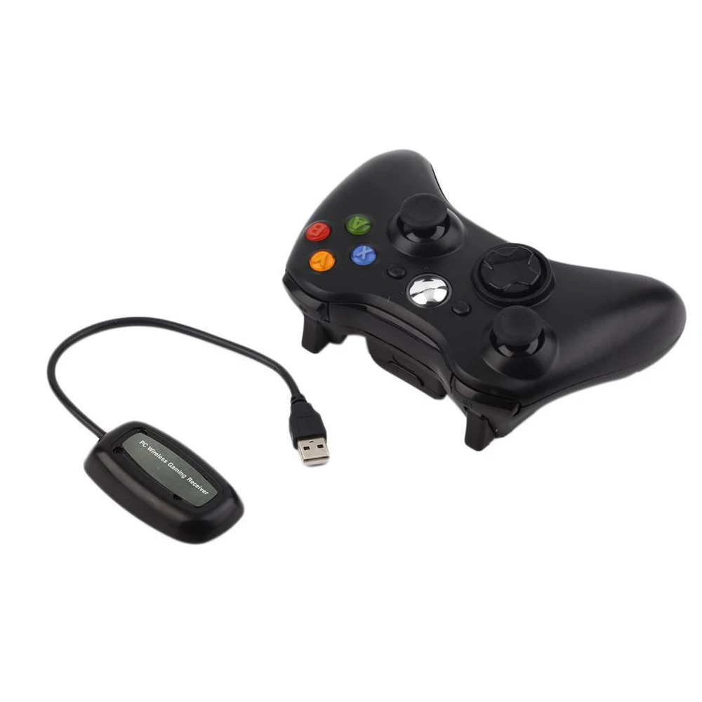 360 беспроводной контроллер для xbox 360 контроллер беспроводной джойстик для xbox 360 игровой контроллер геймпад джойпад - Цвет: Черный