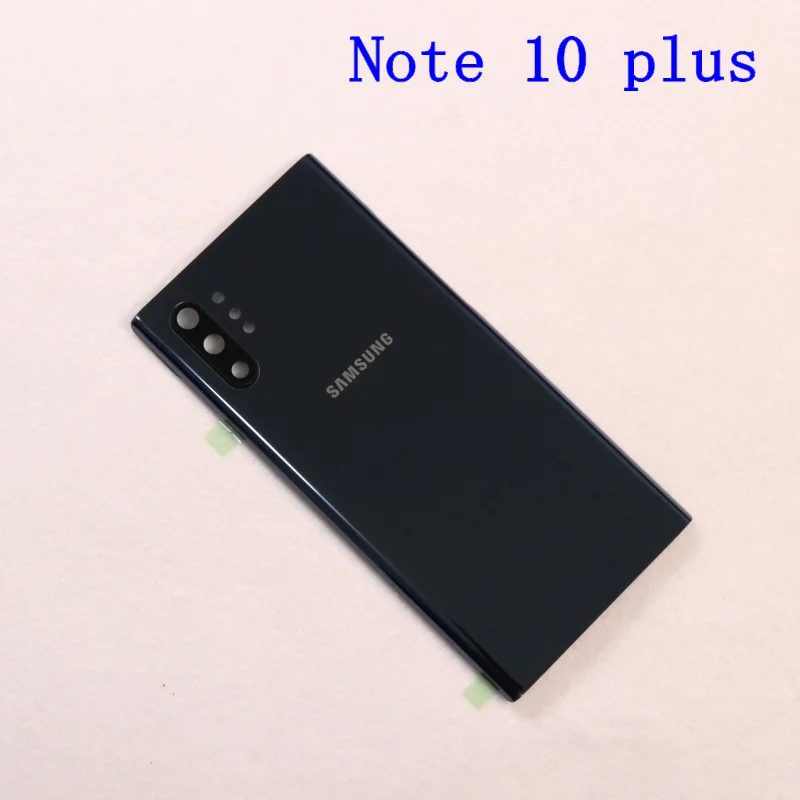 Чехол для задней батареи samsung для samsung Galaxy Note 10 N970 N970F Note 10 plus N975 N975F NOTE10 задний стеклянный чехол - Цвет: Note 10 plus black