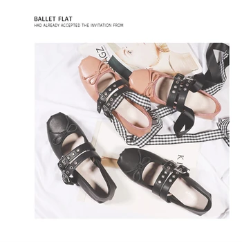 

Real Leather Lace Up Shallow Flats Shoes Butterfly-Knot Soft Sole Ballet Shoes Hot Sell Spring Casual Ladies Shoes Size 33-41