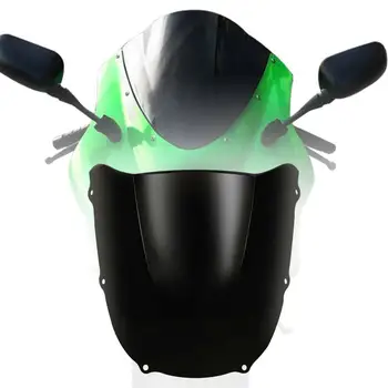 

Motorcycle Windshield Windscreen For Kawasaki Ninja ZX6R ZX600 98-99 Black/Clear