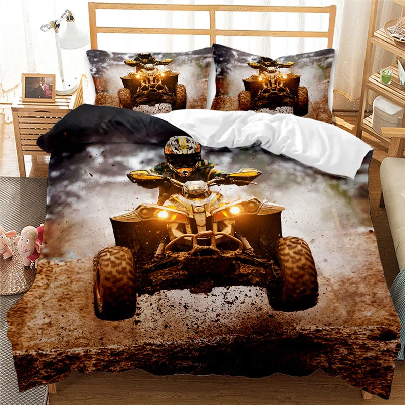 Conjunto de cama luxo da motocicleta impressão