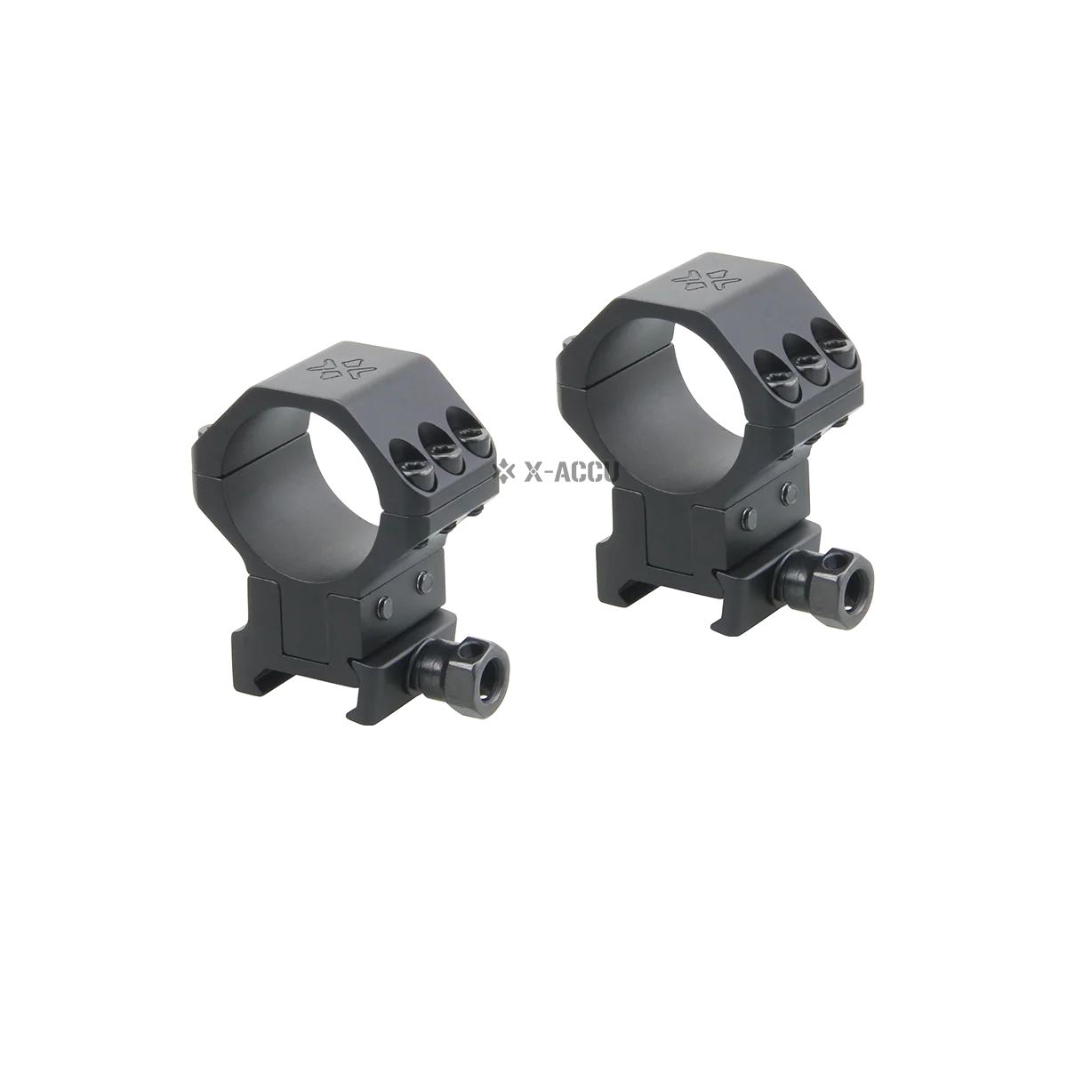 X ACCU 30mm Adjustable Elevation Picatinny/Dovetail Rings Fit 56mm