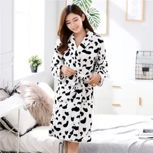 Милое банное платье плотная теплая Домашняя одежда кимоно зимний халат Женская фланелевая мягкая Пижама коралловый флис ультра длинная ночная рубашка