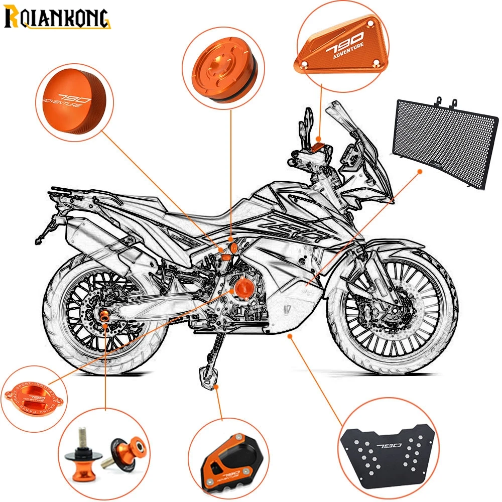 

790Adventure Motorcycle Cylinder Reservoir Cover Brake Clutch Levers and handle grips Side Stand For KTM 790 Adventure 2019 2020