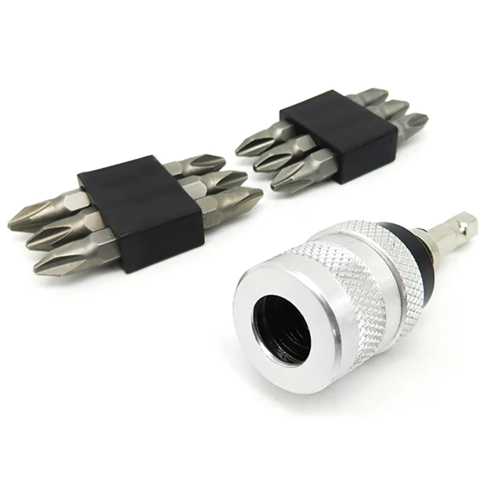 12 Pcs  Screwdriver Bits for Woodworking Screwdriver Bits With Adjustable Screw Depth Limiter Holder Tools Knurled Nnon-slip New