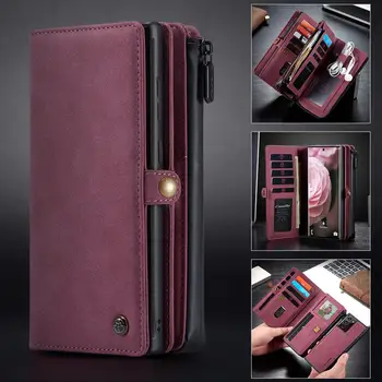 

For Samsung Note 20 Ultra Case Leather Zipper Magnetic Button Cover 17 Card Slots Wallet Phone Case for Samsung Galaxy Note 20