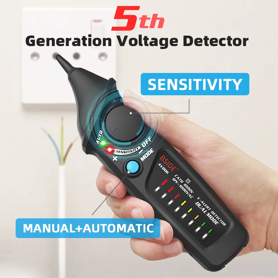 BSIDE AVD06 Non-Contact Voltage detector indicator Smart test pencil Live/phase wire Tester