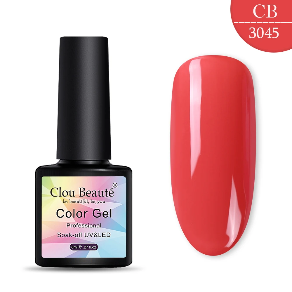 Clou Beaute Набор лаков для ногтей 8 мл цветная гелевая краска для ногтей гель-лаки лак для ногтей полуперманентный Vernis Hybrid - Цвет: 3045