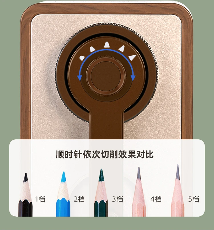 Deli Pencil Sharpening Retro Audio Modeling Manual 5-block Pencil Sharpener pencil sharpner Stationery Items Back To School