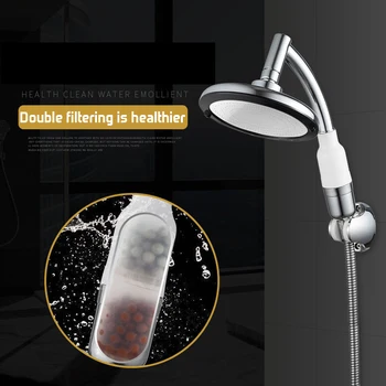 

Shower Head Hand Shower Bathroom Shower Head Rain 6 inch Top Spray Water Heater Pressurized Negative Ion Nozzle