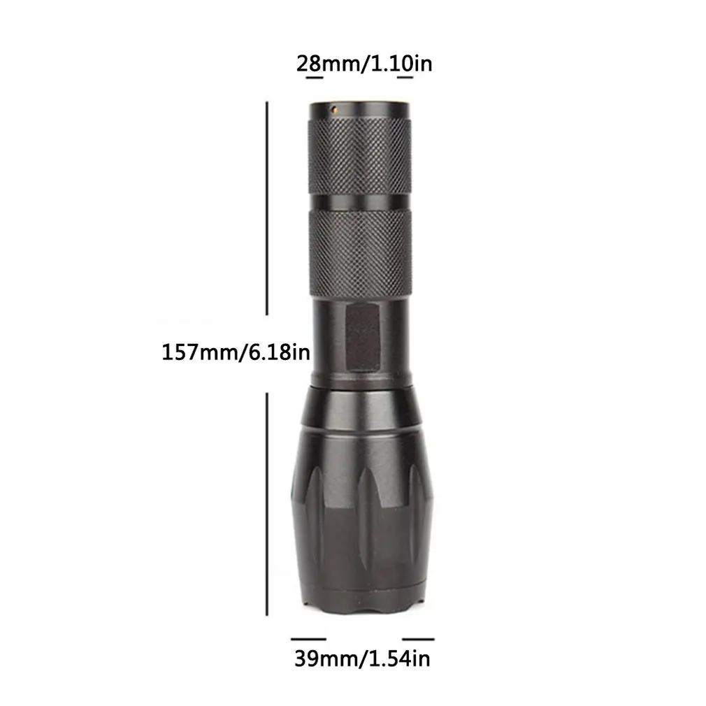 T6 Glare Charging Flashlight Hunting Aluminum Led Flashlights A100 Telescopic Zoom Outdoor TacticsBlack Practical Flashlight