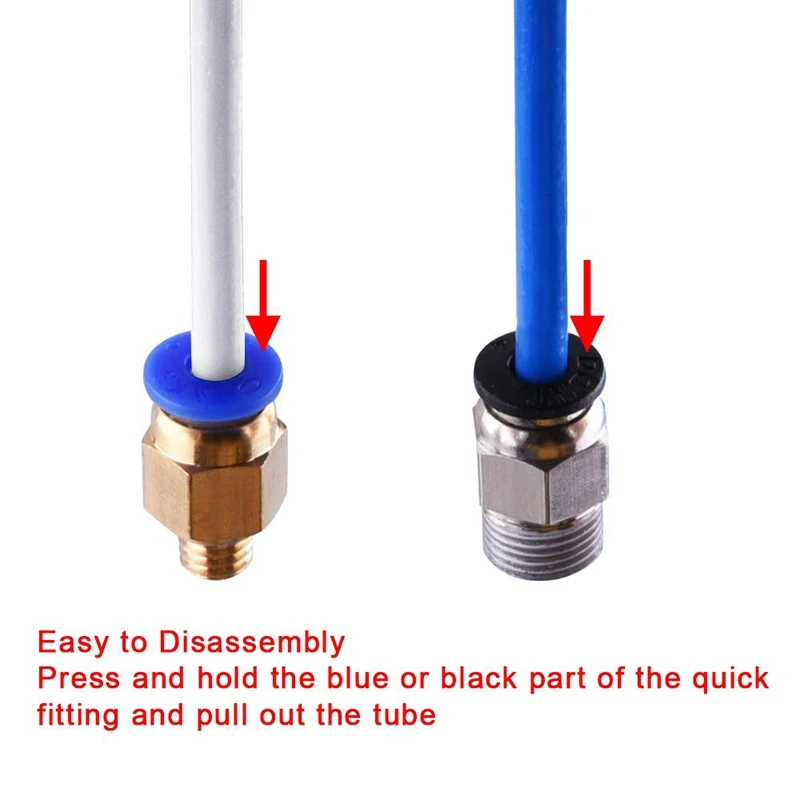 4 шт. тефлоновая трубка Ptfe(1 метр) с 8 Pc4-M6 фитингами и 8 Pc4-M10 прямой пневматический Ptfe пробки