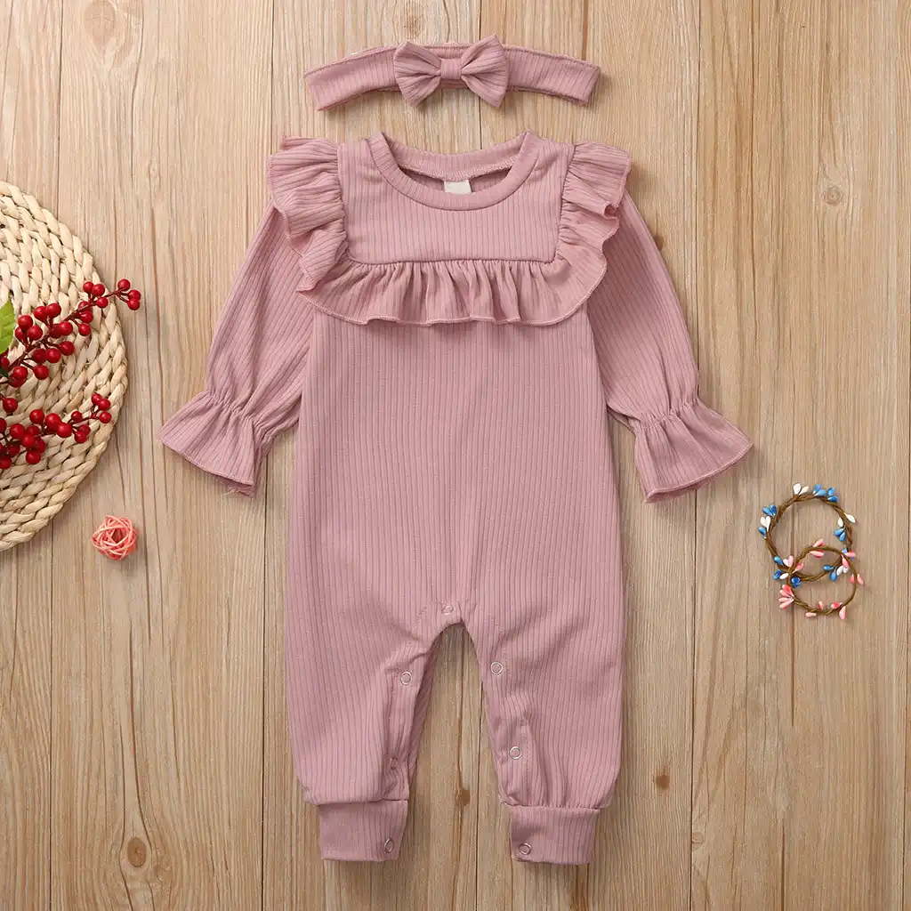 ruffle newborn romper