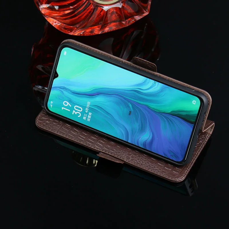Realme xt чехол для телефона с держатель для карт из воловьей кожи мягкий на ощупь износостойкий