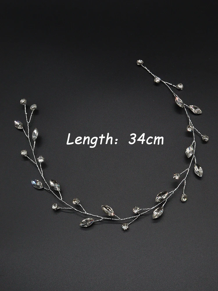 Bridal Hair Accessories Silver Blue Wedding Rhinestone Headband Elegant Prom Hairpiece Luxury Hairband Bridal Hair Accessory Women Hair Jewelry