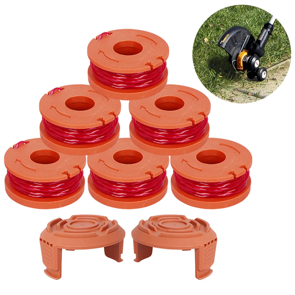 6 + 2 шт. сменный триммер для травы 10 футов/edger Spool Line Совместимая модель Worx Wg180 Wg163