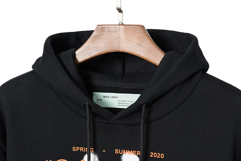 OFF-WHITE OW Осень-Зима Новое высококачественное изображение карты Мужская Пара Толстовка оптом