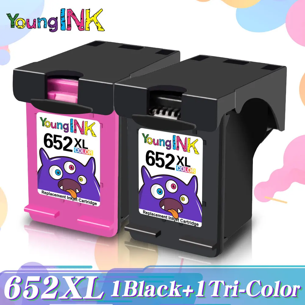 YOUNGINK Remanufactured replacement Ink Cartridge For HP 652 652XL HP652 for Deskjet 1115 1118 2135 2136 2138 3635 3636 printer |