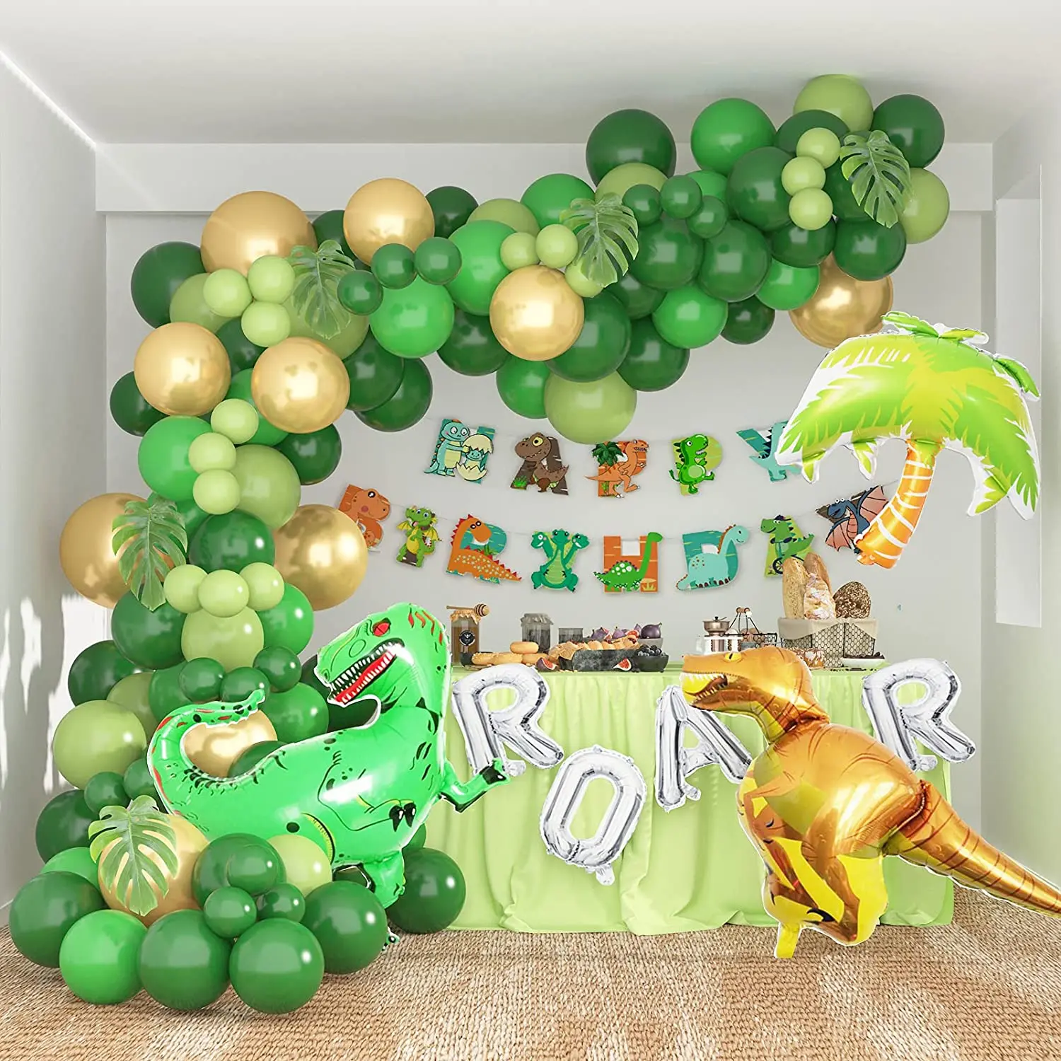 Palloncini In Alluminio Per Compleanno A Tema Dinosauro – 10 Pezzi Di Palloncini A Forma Di Cuore In Crema E Bianco, Decorazioni Per Festa Bambino 1 Anno