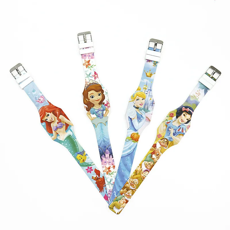 Disney Snow White Silicone Led Cartoon Watch Student Gift Silicone LED Electronic Watch Toy Watch Kids Watches Children afbeelding