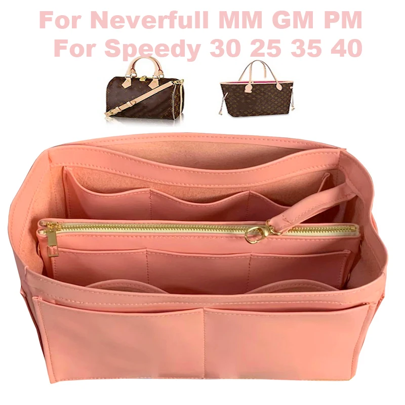 

Fits Speedy25 30 35 40 Neverfull MM GM PM Genuine Leather Insert Bag Organizer Purse Insert Organizer Tote Cosmetic Bag in Bag