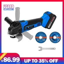 PROSTORMER 20V угловая шлифовальная машина для резки шлифовальный инструмент 4000 мА/ч, литий Батарея мощный шлифовки металла древесины Аккумуляторный резка