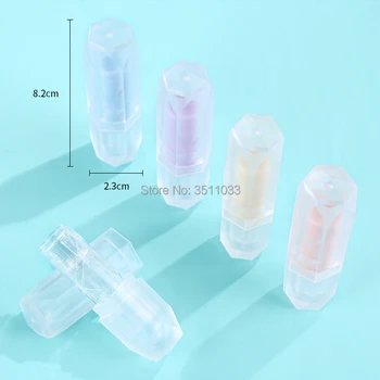 

Cute Empty Cosmetic Lipstick Container Lip Balm Lip Rouge Tube Lip Makeup Accessories Refillable Bottle Yellow Clear Purple