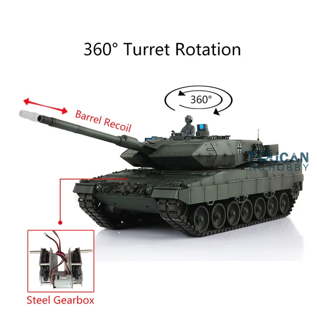Heng Long 1/16 TK7.0 Plastic Leopard2A6 RC Tank 3889 W/ Steel Gearbox Barrel Recoil TH17623 4