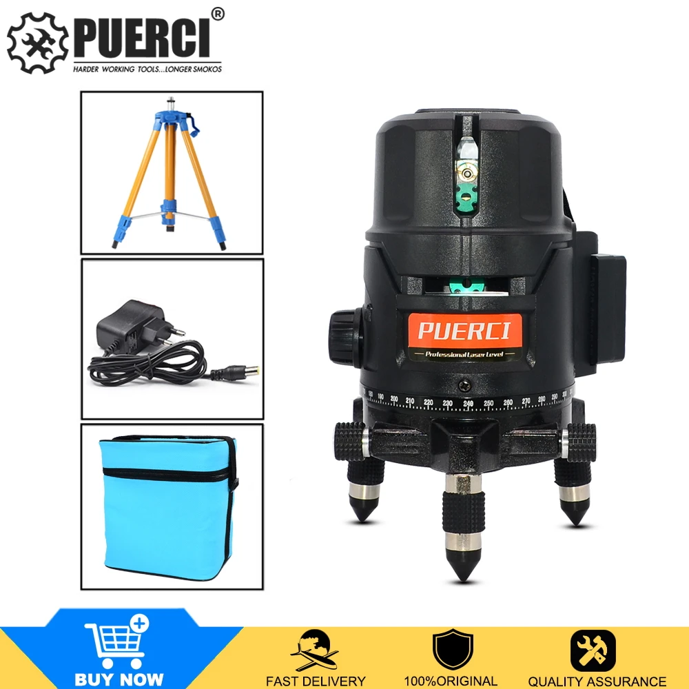 

5 Lines 6 Points Green Laser Level 360 Vertical&Horizontal Tilt & Outdoor Mode Self-Leveling laser level