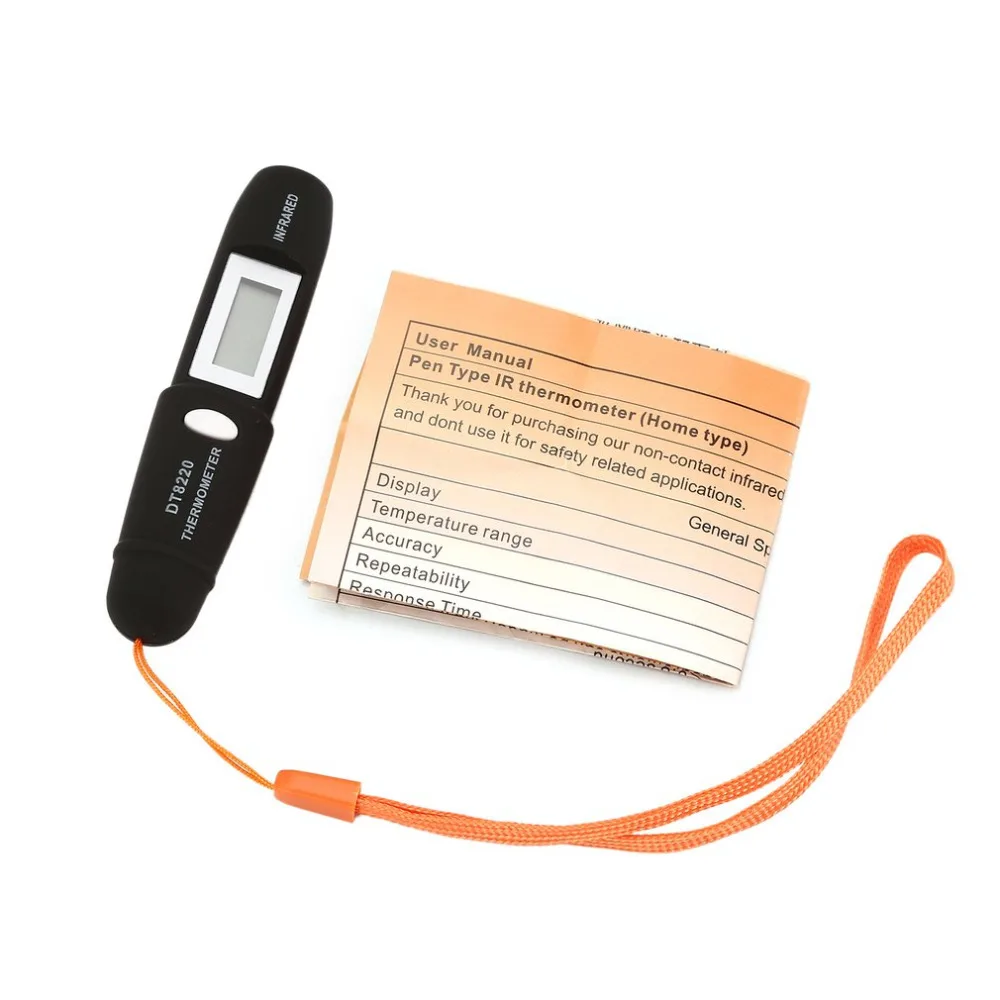 Цифровой ЖК-Мини Инфракрасный термометр измеритель температуры тестер Красный Лазерный Карманный Бесконтактный пирометр ручка бытовая Горячая DT8220