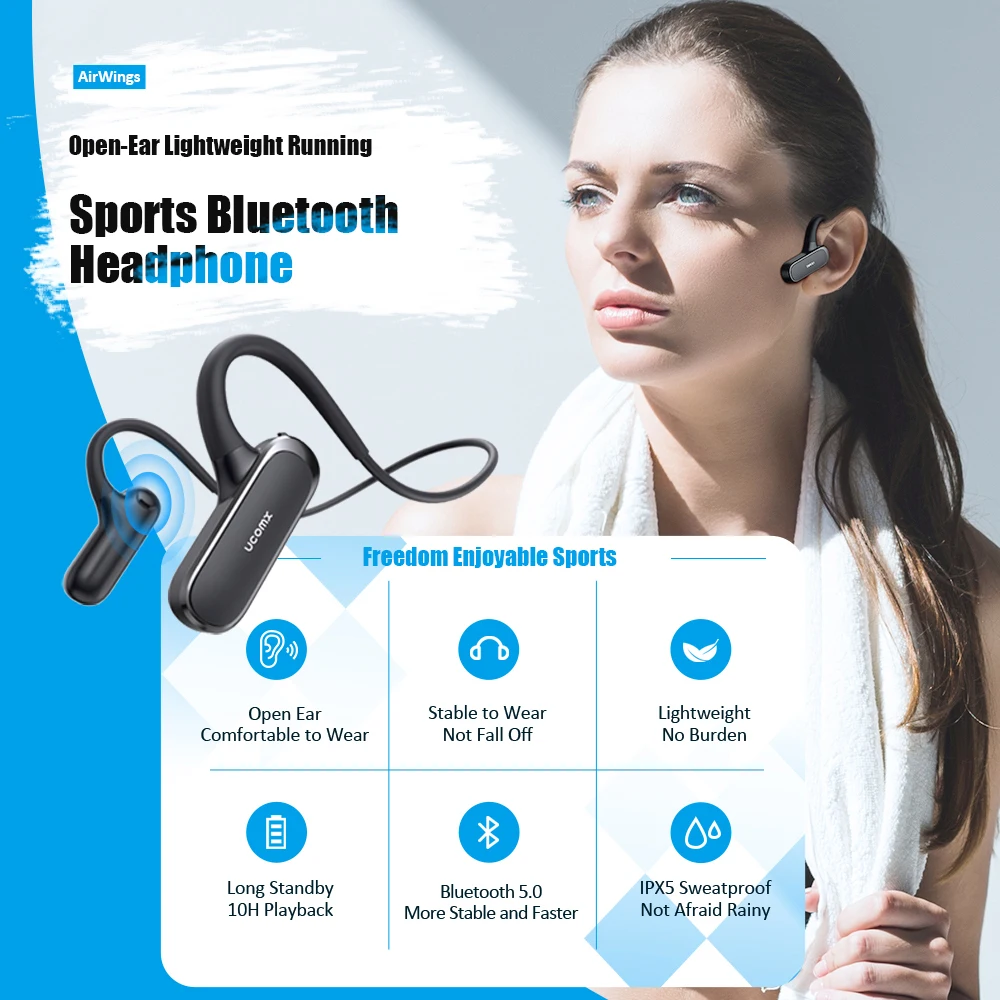 Ucomx G56 Bluetooth наушники с открытым ухом 5 0 Беспроводной Встроенный микрофон