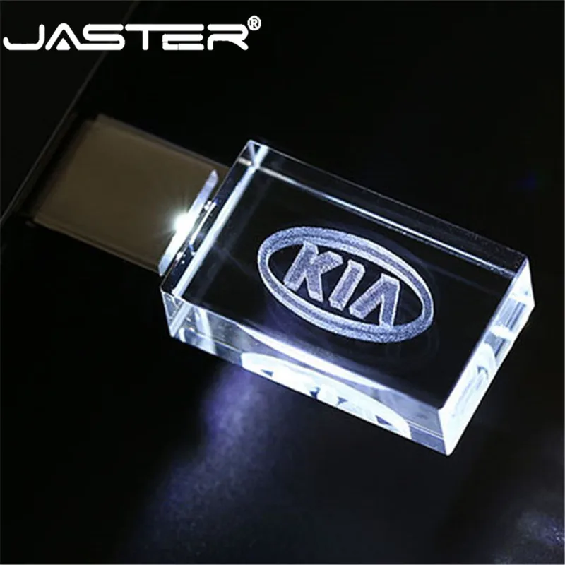 JASTER HOT KIA crystal + metal USB flash drive pendrive 4GB 8GB 16GB 32GB 64GB 128GB External Storage memory stick u disk