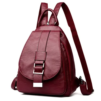 

2020 Women Leather Backpacks Vintage Female Shoulder Bag Sac A Dos Travel Ladies Bagpack Mochilas School Bags for Girls Preppy