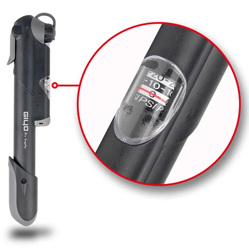 GIYO GP-04S Bicycle Bike Mini Pump Inflator USA/French Nozzle Compatible Aluminum Alloy+ Plastic pump