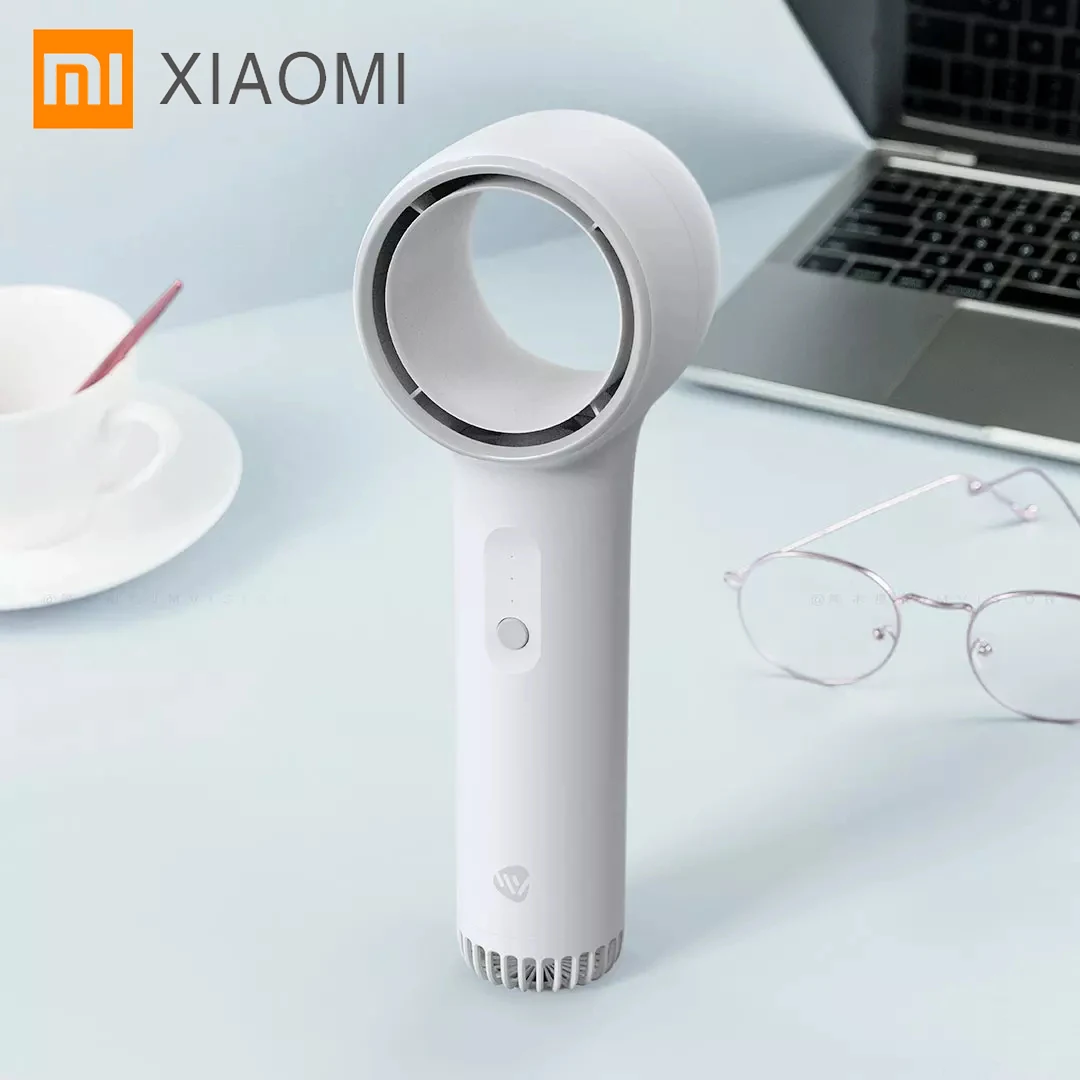 

XIAOMI MIJIA Weiyuan Portable Handhold Mini Bladeless Fan for Home Rechargeable Portable Air Table Usb Fans Battery 2000mA
