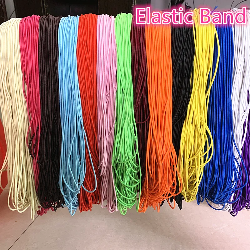 Nuevo 5 yardas mm 2mm 2,5mm alta elástico redondo banda elástica banda de goma elástica cordón para fabricación de joyería Diy Accesorios